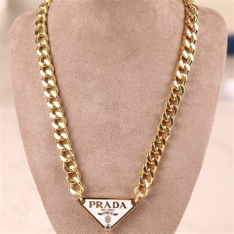 black triangle prada necklace|gold prada necklace dupe.